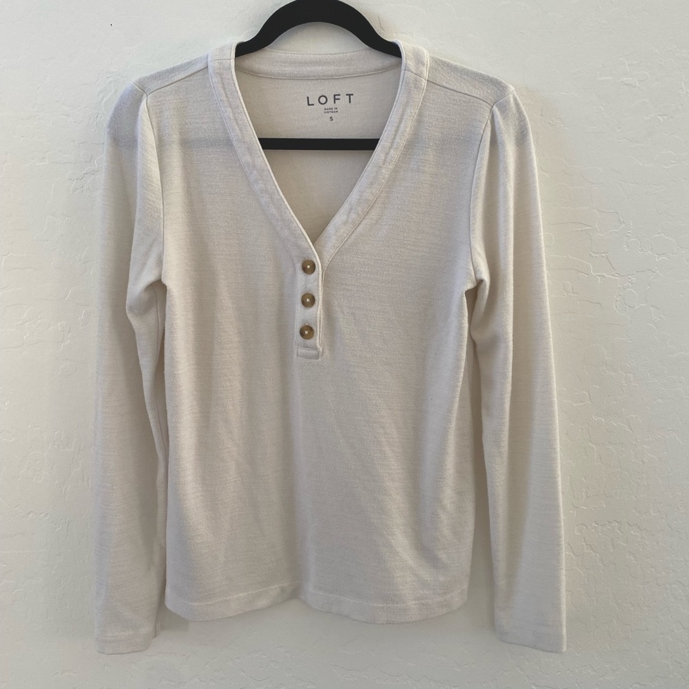 Loft long sleeve henley.
